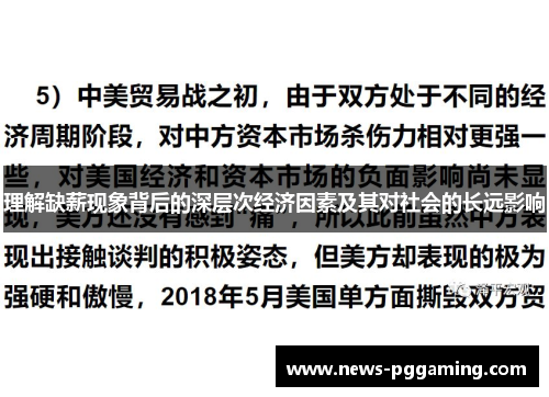 理解缺薪现象背后的深层次经济因素及其对社会的长远影响