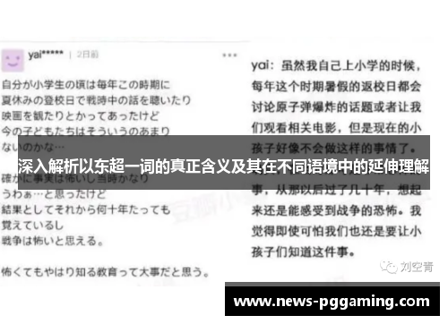 深入解析以东超一词的真正含义及其在不同语境中的延伸理解 深入解析以东超一词的真正含义及其在不同语境中的延伸理解